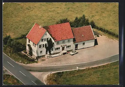 AK Müllenbach /Post Marienheide, Gasthof zur Mühle, Fliegeraufnahme