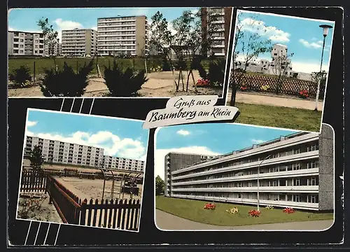 AK Baumberg am Rhein, Hochhäuser, Spielplatz