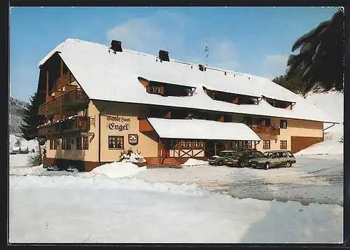 AK Simonswald /Schwarzwald, Gasthof-Hotel Engel im Winter