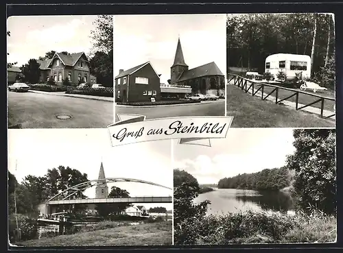 AK Steinbild /Ems, Kirche, Brücke, Idyll