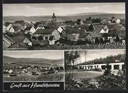 AK Hundshausen, Panoramaansicht, Teilansicht, Ortsansicht