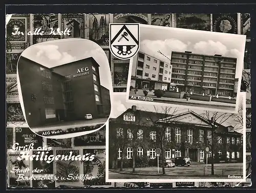 AK Heiligenhaus / Niederrhein, AEG-Werk, Rathaus, Kirchplatz
