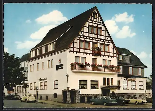 AK Winterberg / Sauerland, Hotel Hessenhof, VW Käfer