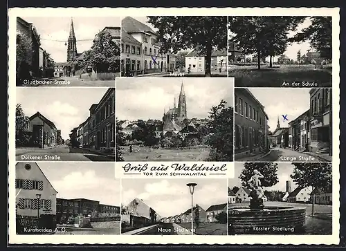 AK Waldniel /Schwalmtal, Partie am Markt, Kunstseiden A.G.