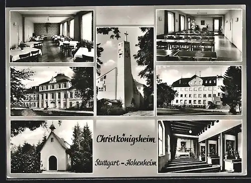 AK Stuttgart-Hohenheim, Christkönigsheim mit Innenansichten, Paracelsusstrasse 89