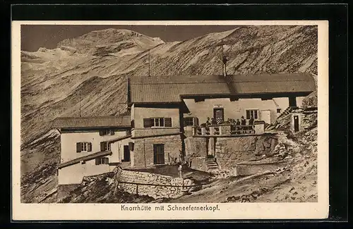 AK Knorrhütte, Ansicht der Berghütte mit dem Schneefernerkopf