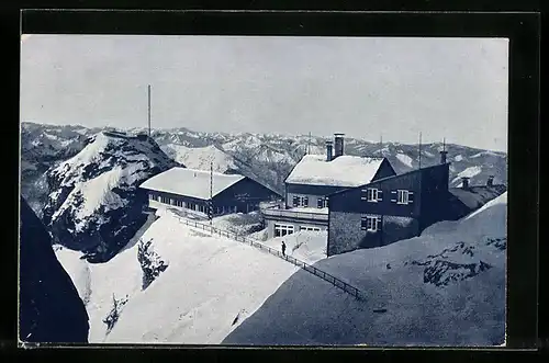 AK Wendelsteinhaus, Ansicht im Winter