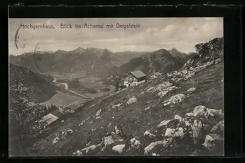 AK Hochgernhaus, Blick ins Achental mit Geigelstein