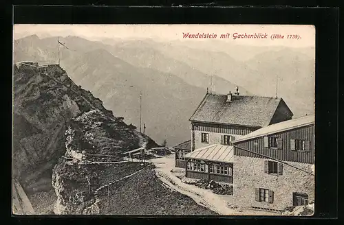 AK Berghütte auf dem Wendelstein mit Gachenblick