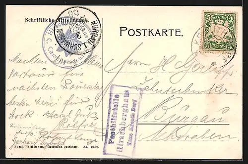 AK Hirschberghaus, Berghütte mit Panorama