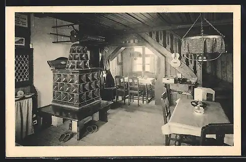 AK Wank-Haus, Ofen in der Berghütte