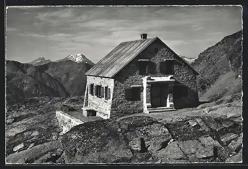 AK Bordier-Hütte, Panorama mit Rinderhorn und Balmhorn