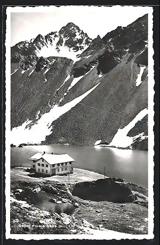 AK Flüela, Berghütte mit Hospiz u. Schwarzhorn