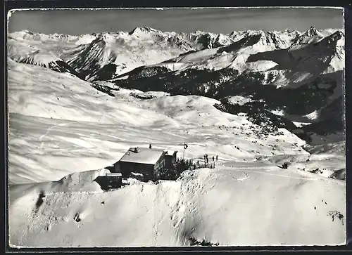 AK Hörnlihütte mit Blick gegen Arosa