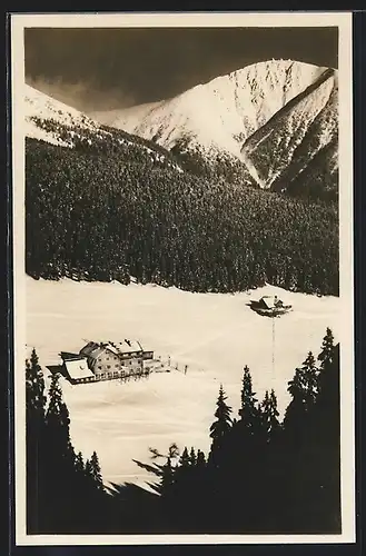 AK Blaugrundbaude mit Blick nach der Schneekoppe