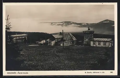 AK Schwarzschlagbaude gegen die Berge