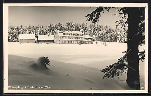 AK Davidsbaude im Riesengebirge im Schnee