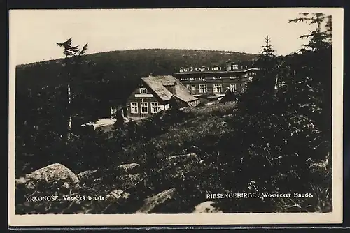 AK Ansicht der Wossecker Baude im Riesengebirge