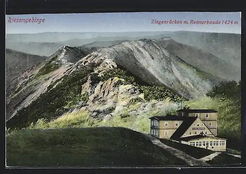 AK Ziegenrücken mit Rennerbaude im Riesengebirge