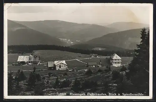 AK Daftebauden im Riesengebirge mit Blick auf Spindlermühle
