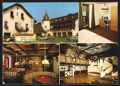 AK Wörth a. d. Donau, Gasthof Rosenhof Wörth a/D., Innen- und Aussenansicht