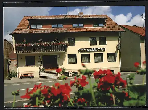 AK Schirradorf-Wonsees, Gasthof-Pension Erlmann mit Balkon
