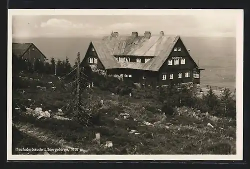 AK Heufuderbaude, Berghütte von A. Kober im Isergebirge