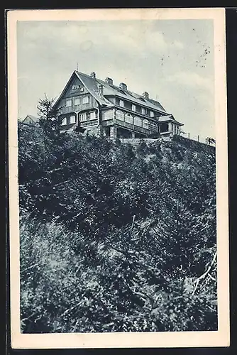 AK Heufuderbaude, Berghütte von A. Kober im Isergebirge