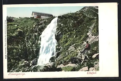 AK Elbfallbaude mit Elbefall