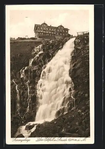 AK Elbfallbaude mit Elbfall