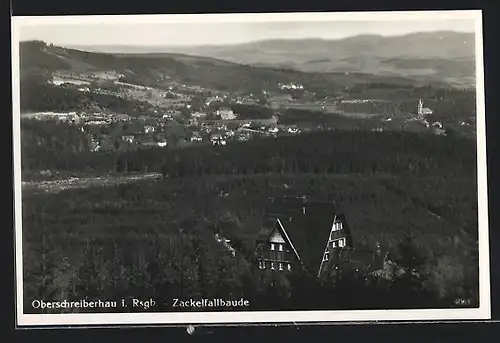 AK Zackelfallbaude im Riesengebirge, Blick nach Oberschreiberhau