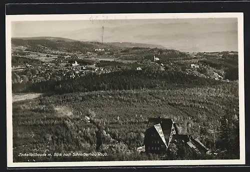 AK Zackelfallbaude mit Panoramablick