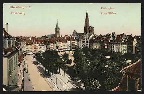 AK Strassburg i. E., Kleberplatz aus der Vogelschau