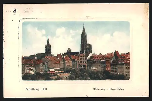 AK Strassburg i. Els., Partie am Kleberplatz