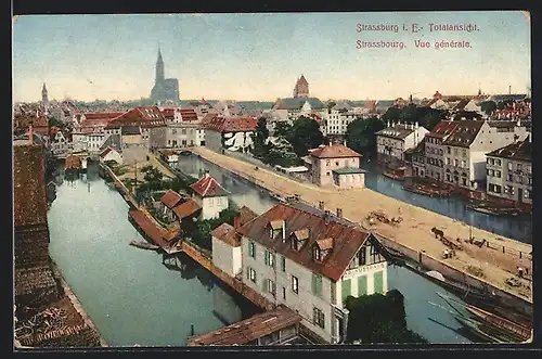 AK Strassburg, Teilansicht der Stadt