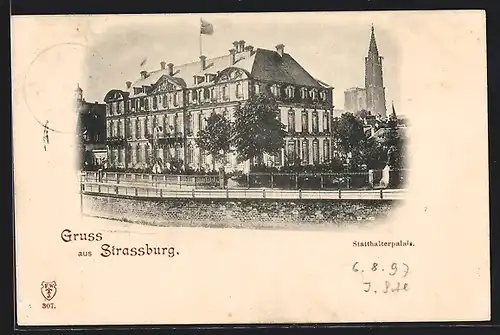 AK Strassburg, Partie am Statthalterpalais