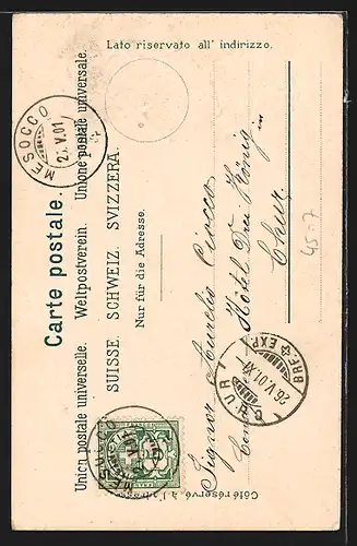 Präge-AK Bergsteiger Ausrüstung mit Karabinerhaken, Spitzhacke, Hut