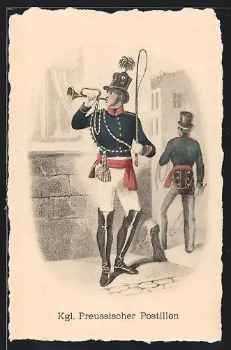 AK Königlich Preussischer Postillon mit Posthorn