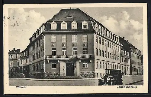 AK Weimar / Thür., Strassenpartie am Landbundhaus
