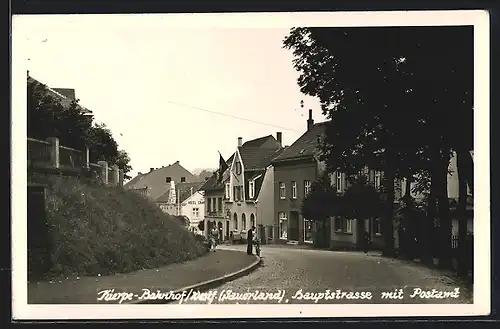 AK Kierspe-Bahnhof /Westf., Hauptstrasse mit Postamt