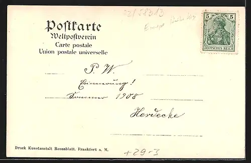 Passepartout-Lithographie Herdecke, Königl. evang. Lehrerseminar