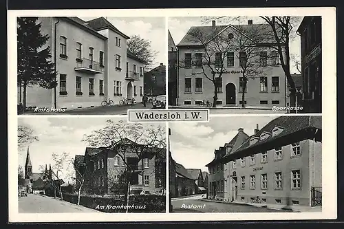 AK Wadersloh i. W., Sparkasse, Krankenhaus, Amtshaus