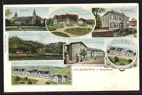 AK Volmarstein in Westfalen, Bethanien, Frauenheim, Vereinshaus und Kleinkinderschule