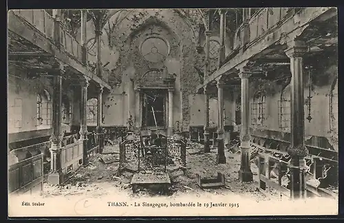 AK Thann, La Sinagogue, bombardée 1915, Synagoge