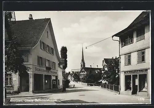 AK Amriswil, Obere Bahnhofstrasse mit Kaufhaus