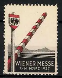 Reklamemarke Wien, Wiener Messe 1937, Schranke und Wappen