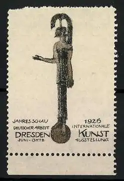 Reklamemarke Dresden, Internationale Kunst-Ausstellung & Jahresschau Deutscher Arbeit 1926, Plastik