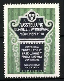 Reklamemarke München, Ausstellung Bemalter Wohnräume 1910