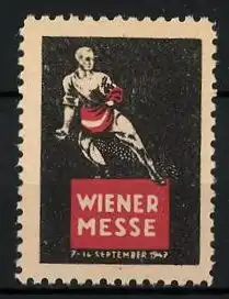 Reklamemarke Wien, Wiener Messe 1947, Bauer beim Säen