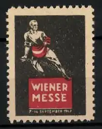 Reklamemarke Wien, Wiener Messe 1947, Bauer beim Säen